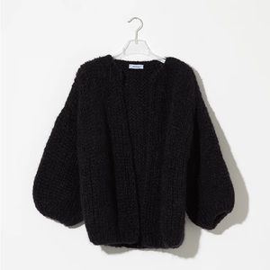 MAIAMI Oversize Big Bomber Cardigan Black